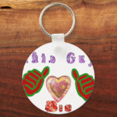 Deze man houdt van grote geschenkkunst afdrukken sleutelhanger (Voorkant)