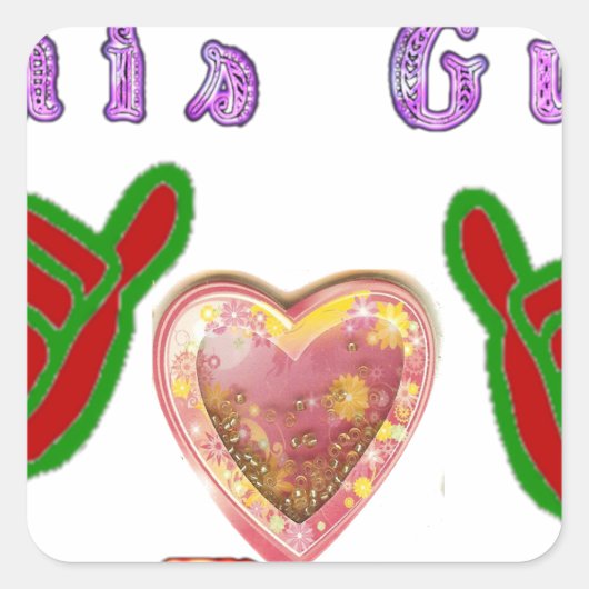 Deze man houdt van grote geschenkkunst afdrukken vierkante sticker (Voorkant)