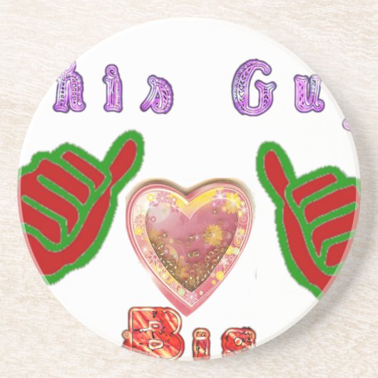 Deze man houdt van grote geschenkkunst afdrukken zandsteen onderzetter (Voorkant)