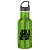 Deze man houdt van Jezus en zijn vrouw waterfles Waterfles (Voorkant)