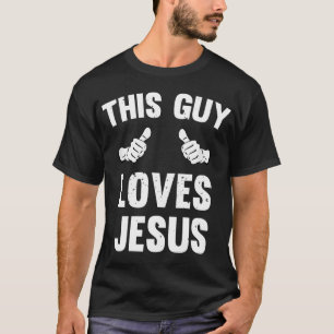 Deze Man Houdt Van Jezus Grappig Vervormd Christen T-shirt
