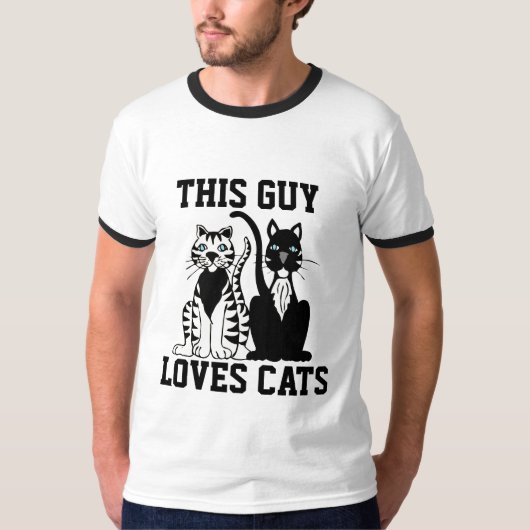 DEZE MAN HOUDT VAN KATTEN KAT T-SHIRTS (Voorkant)