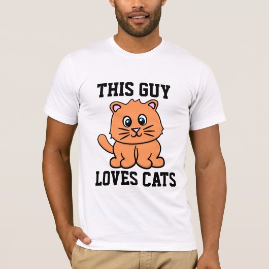 DEZE MAN HOUDT VAN KATTEN KAT T-SHIRTS (Voorkant)