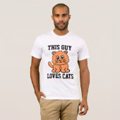DEZE MAN HOUDT VAN KATTEN KAT T-SHIRTS (Voorkant volledig)