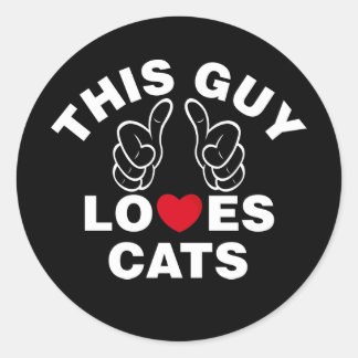 DEZE MAN HOUDT VAN KATTEN RONDE STICKER