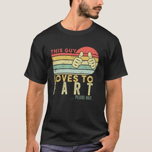 Deze man houdt van scheet retro  grappig gezegde t-shirt (Voorkant)