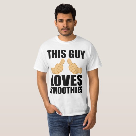 DEZE MAN HOUDT VAN SMOOOTHIES T-SHIRT (Voorkant volledig)