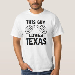 deze man houdt van texas t-shirt