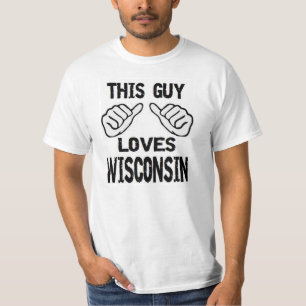 deze man houdt van wisconsin t-shirt