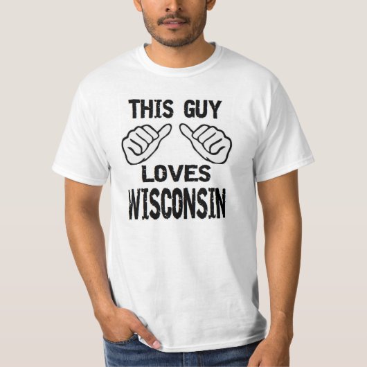 deze man houdt van wisconsin t-shirt (Voorkant)