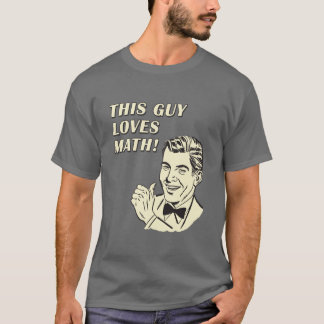 Deze man houdt van Wiskunde - Retro Funny Clip Art T-shirt