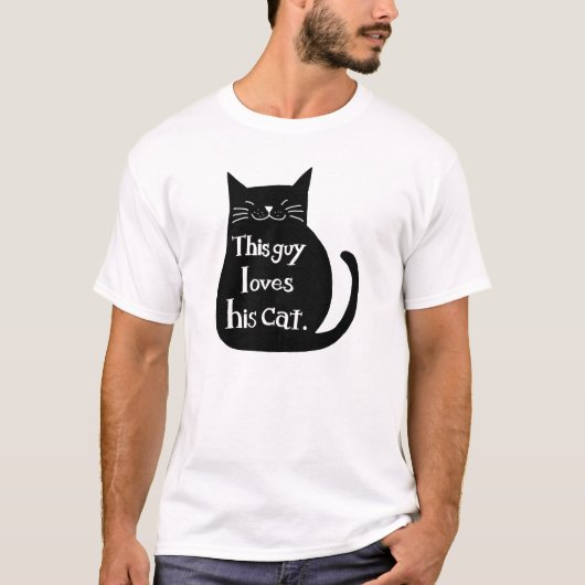 Deze man houdt van zijn kat Funny Cat t shirt voor (Voorkant)