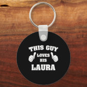 Deze man houdt van zijn Laura T Shirt Sleutelhanger (Voorkant)