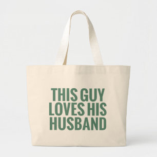 Deze man houdt van zijn man grote tote bag