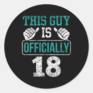 Deze man is 18 jaar oud ronde sticker