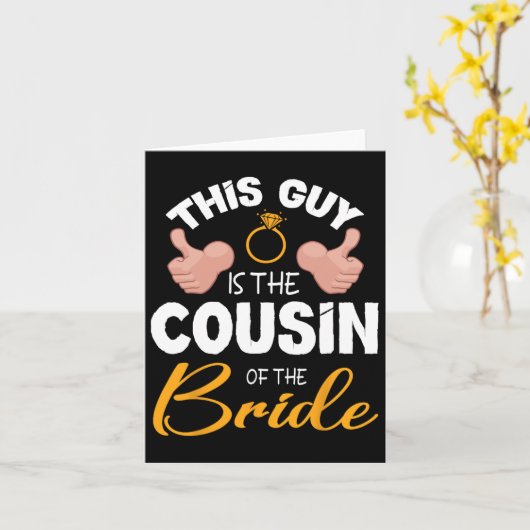 Deze man is de neef van de bruidegom bruiloft kaart (Gele Bloem)