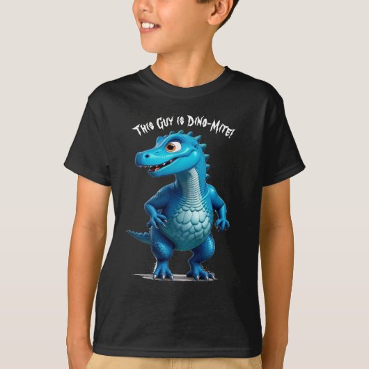 Deze man is Dino-Mite! Tekstnaam personaliseren T-shirt (Voorkant)
