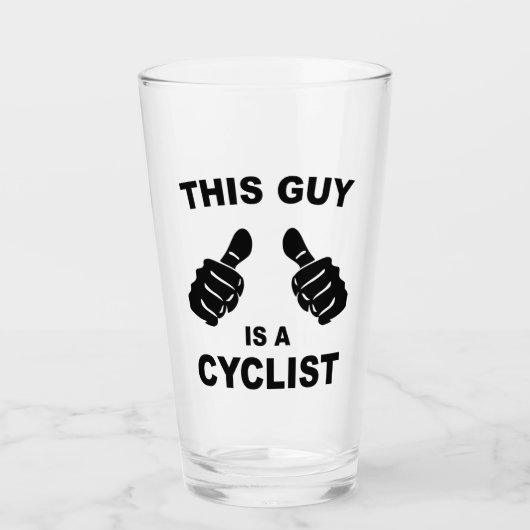 Deze man is een fietser glas (Voorkant)