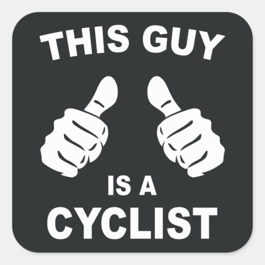 Deze man is een fietser vierkante sticker (Voorkant)