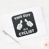 Deze man is een fietser vierkante sticker (Envelop)