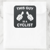 Deze man is een fietser vierkante sticker (Tas)