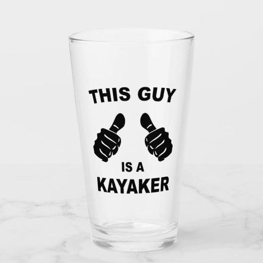 Deze man is een Kayaker Glas (Voorkant)