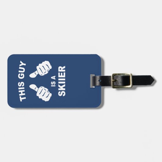 Deze man is een skiier bagagelabel (Voorkant horizontaal)
