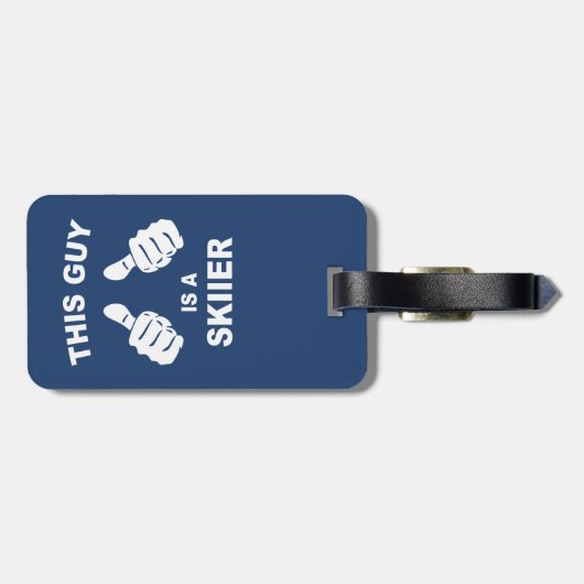 Deze man is een skiier bagagelabel (Achterkant horizontaal)