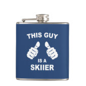 Deze man is een skiier heupfles (Voorkant)