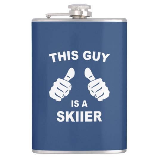Deze man is een skiier heupfles (Voorkant)