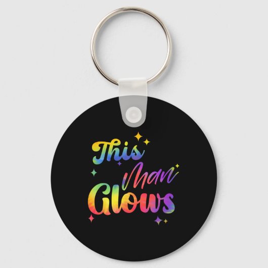 Deze Man Straalt Fijne Vaderdag Tie Dye Vader Kleu Sleutelhanger (Voorkant)