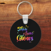 Deze Man Straalt Fijne Vaderdag Tie Dye Vader Kleu Sleutelhanger (Voorkant)