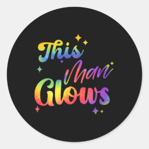 Deze Man Straalt Gelukkige Vaderdag Tie Dye Vader  Ronde Sticker