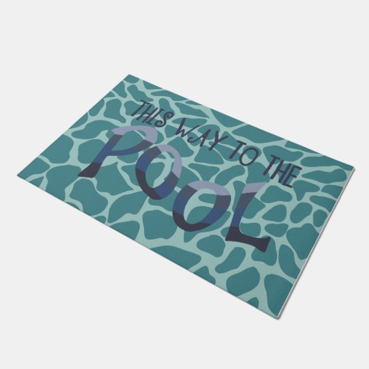Deze manier naar de poolmat, Pool Party Gift Deurmat (Schuin)