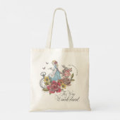 Deze manier om  sprookjesbruiloft te Wonderland Tote Bag (Achterkant)