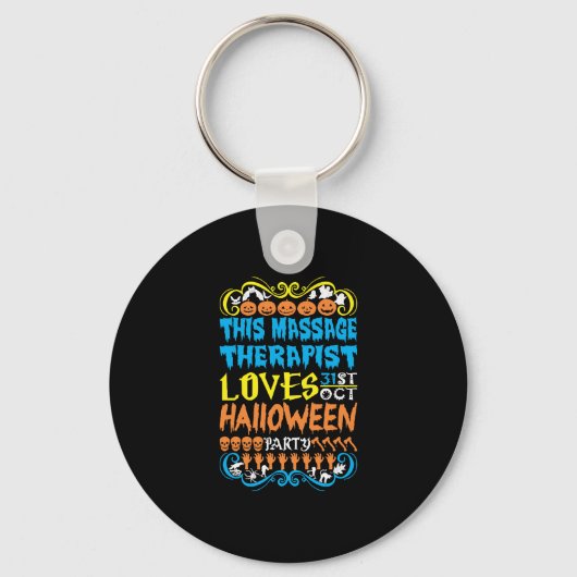Deze massagetherapeut houdt van 31st Oct Halloween Sleutelhanger (Voorkant)