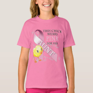 Deze meid draagt roze voor haar tante t-shirt