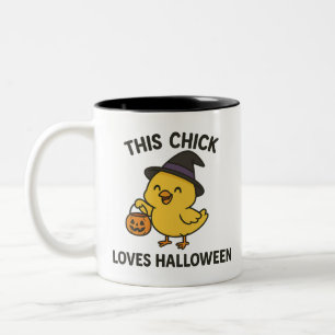 Deze meid houdt van Halloween Tweekleurige Koffiemok