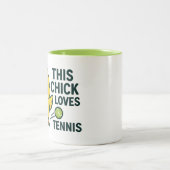 Deze meid houdt van Tennis Tweekleurige Koffiemok (Center)