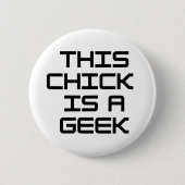 Deze meid is een nerd ronde button 5,7 cm (Voorkant)
