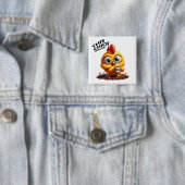 Deze meid loopt op... Coffee Vierkante Button 5,1 Cm (In situ)