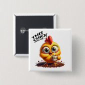 Deze meid loopt op... Coffee Vierkante Button 5,1 Cm (Voorkant /achterkant)