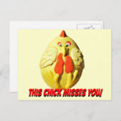 Deze meid mist je grappige kip briefkaart (Voorkant / Achterkant)