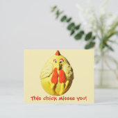 Deze meid mist je kippenthema briefkaart (Staand voorkant)