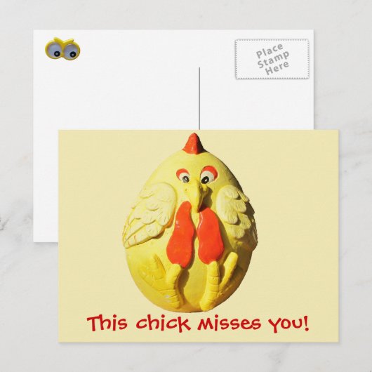 Deze meid mist je kippenthema briefkaart (Voorkant / Achterkant)