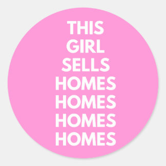 Deze Meid Verkoopt Huizen Huizen Huizen  Ronde Sticker