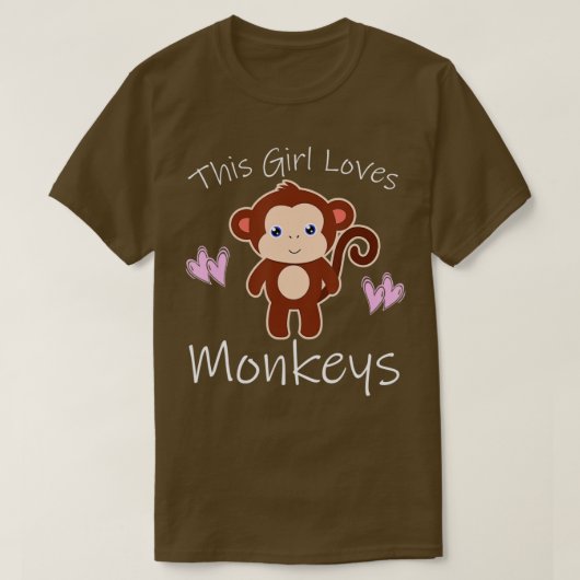 DEZE MEISJE HOUDT VAN MONKEYS Funny Quote Cute Mon T-shirt (Design voorkant)