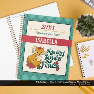 Deze Meisje Houdt Van Vossen!–met Bloemen Aangepas Planner