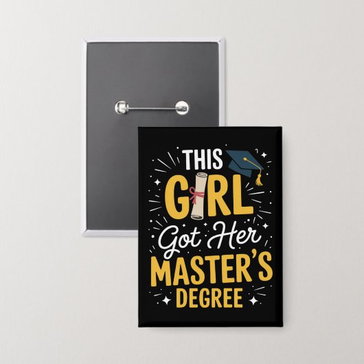 Deze Meisje Kreeg Haar Masterdiploma Afstuderen 20 Button (Voorkant / Achterkant)
