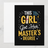 Deze Meisje Kreeg Haar Masterdiploma Afstuderen 20 Kaart (Voorkant / Achterkant)